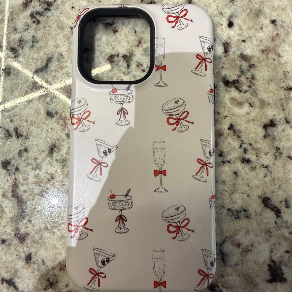 Stylish White Phone Case with Red Accents